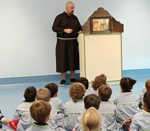 Padre Luis Amigó en el colegio Luis Amigó de Pamplona