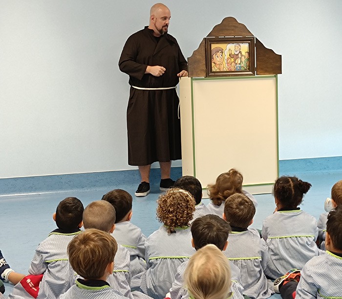 Padre Luis Amigó en el colegio Luis Amigó de Pamplona