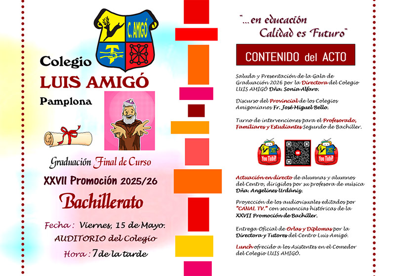 Folleto invitacion gala bachiller